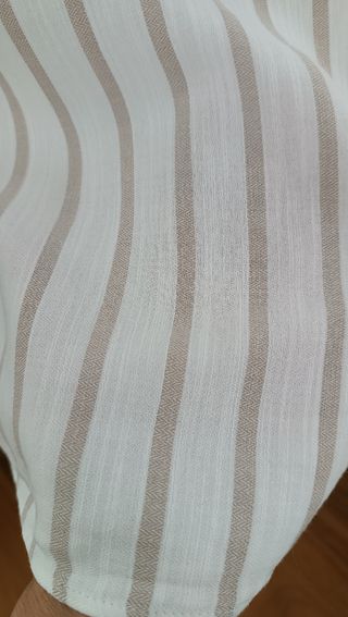 Camisa Samoon rayas beige blanco