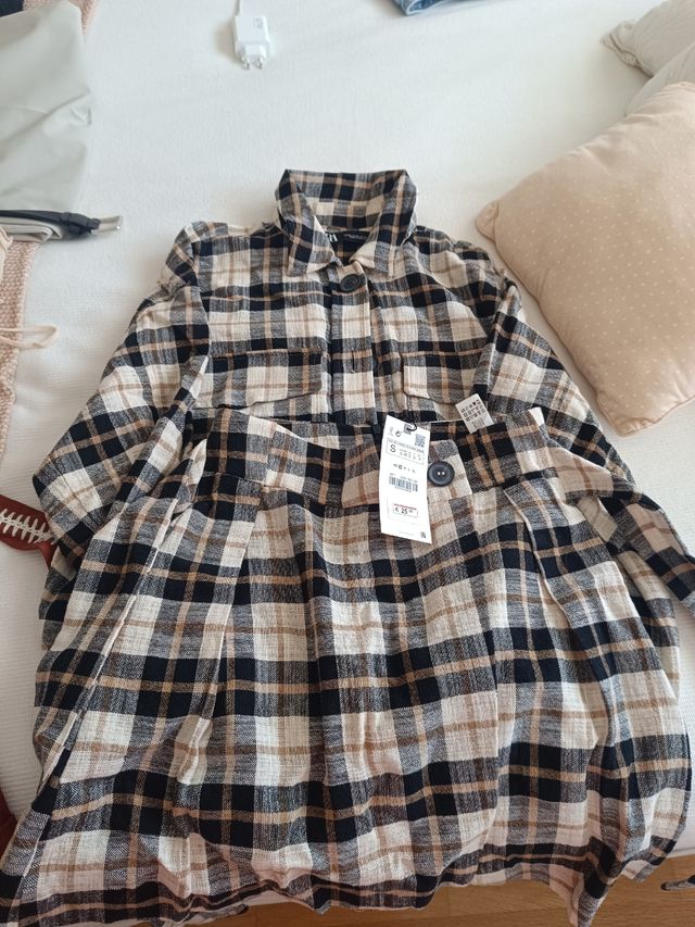 Conjunto Zara - Falda y camisa cuadros