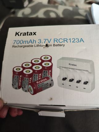 Batería recargable Kratax RCR123A 700mAh - 8 unida