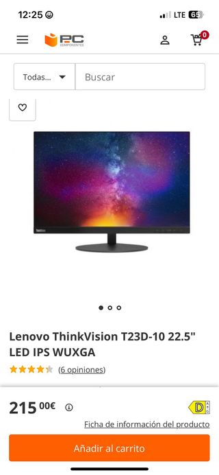 monitor lenovo thinkvision T23D-10 22,5 
pulgadas