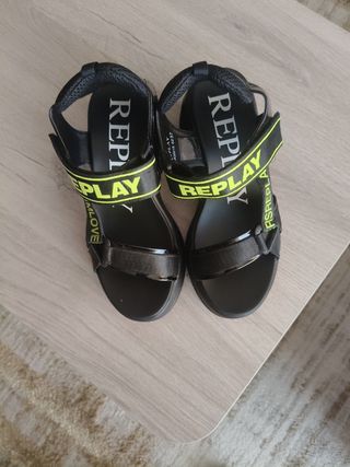 Sandalias Replay mujer - negras y amarillas