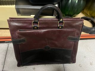 Maletín piel vintage granate oscuro