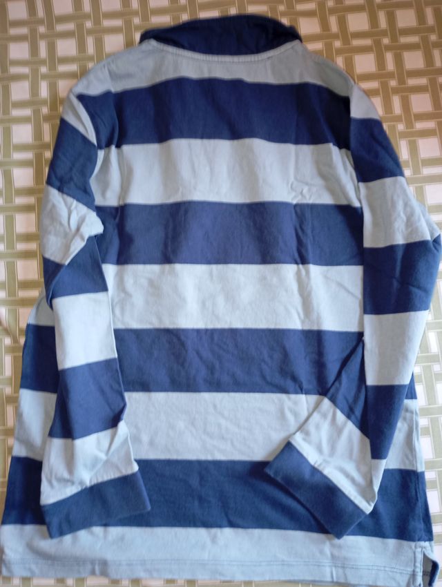 Polo niño manga larga azul 