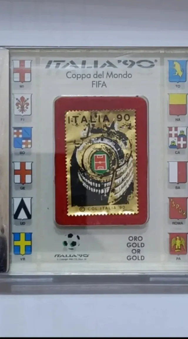 Francobollo Italia '90 Oro 18k