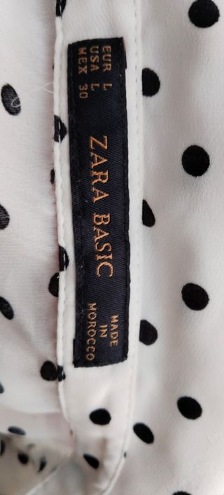 Blusa lunares vintage blanco-negro