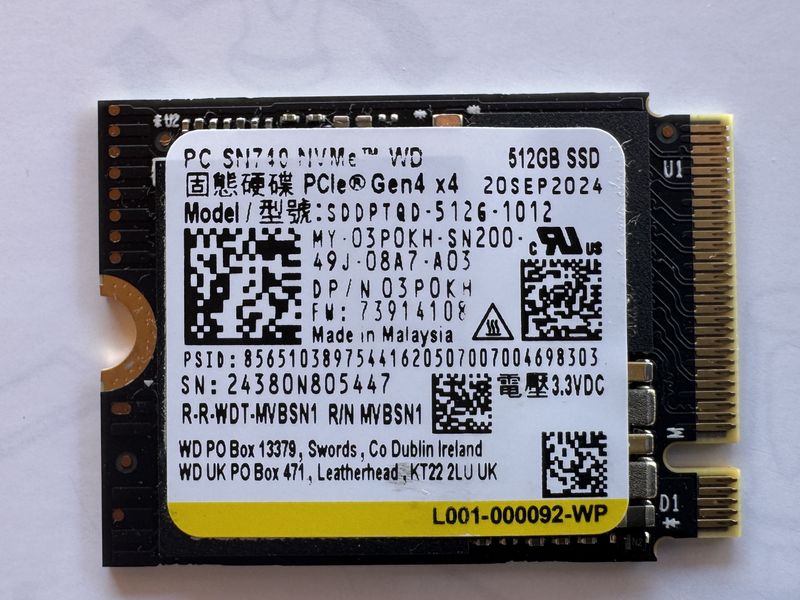 Dell SSD M.2 PCIe NVME Clase 35 de 512 GB