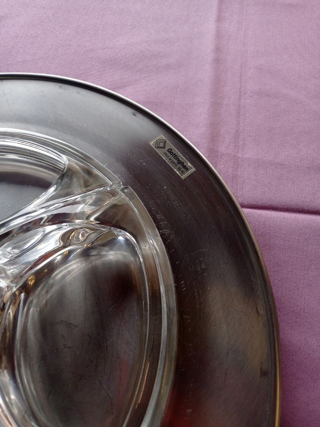 Vassoio Gottinghen vetro-metallo