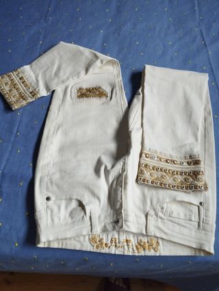 Pantalones elásticos desigual- Talla 40