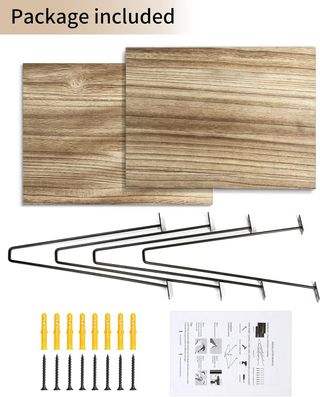 Estantes Pared Rústicos 30x40cm Madera y Metal x6