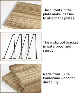 Estantes Pared Rústicos 30x40cm Madera y Metal x6