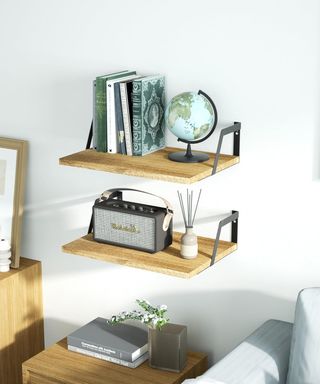 Estante Flotante SRIWATANA Madera Rústica 42cm