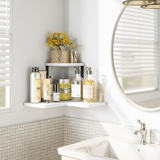 Estantería de Esquina Madera Blanco SRIWATANA