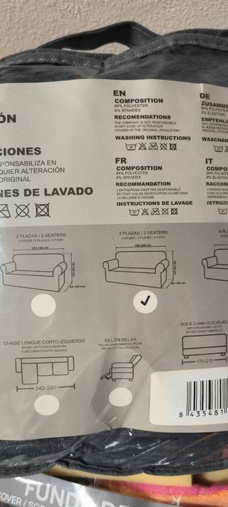 Fundas sofá elásticas 2/3 plazas