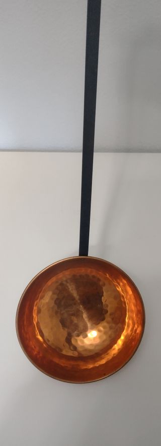 Cazo de cobre con mango hierro. Vintage (Años 90).