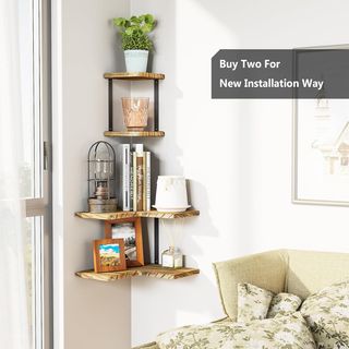 Estantería de Esquina Madera Natural SRIWATANA 2ud