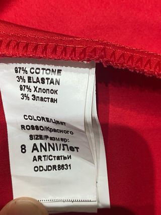 Vestito bimba rosso tg 8 anni