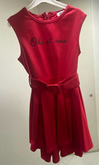Vestito bimba rosso tg 8 anni