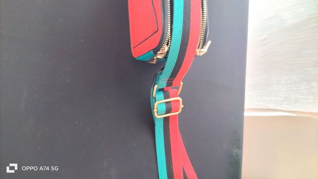 Mini borsa Baldinini rossa e verde acqua