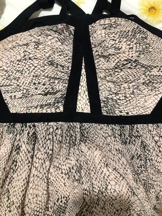 Vestido estampado serpiente beige-negro