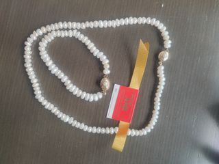 Conjunto collar y pulsera perlas majorica