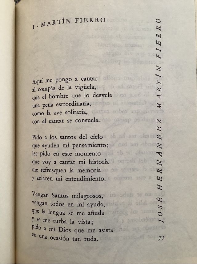 Libro de poemas épicos de “Martin Fierro”
