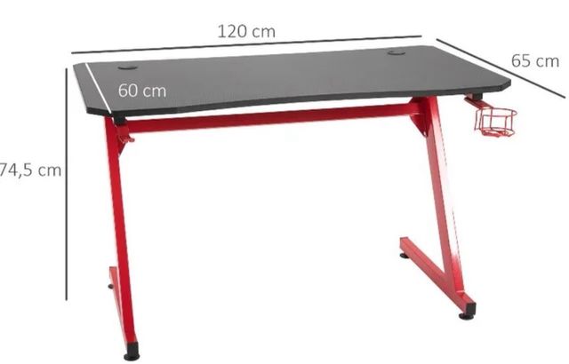 Escritorio gaming rojo - 120x60cm