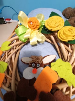 Ghirlanda Pasqua coniglio feltro