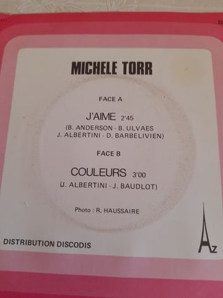 Vinile 45 giri: J'aime - Michèle Torr