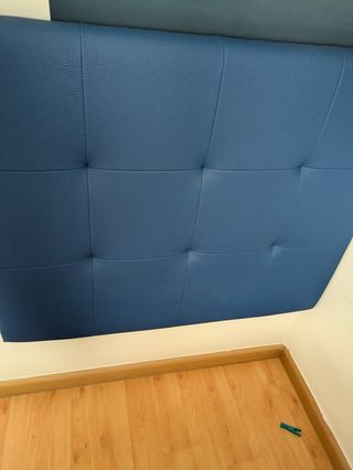 Cabecero cama 90cm - Piel sintética azul