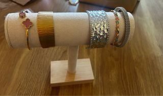 Brazaletes oro plata - 5 piezas