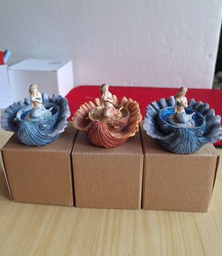 3 statue sirene conchiglie | Ceramica
