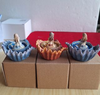 3 statue sirene conchiglie | Ceramica