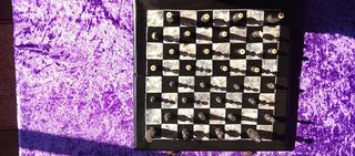 Scacchi filippini in madreperla e legno vintage.