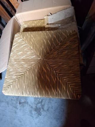 4 Sedute paglia beige 37x37