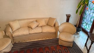 Sofá y 2 sillones beige - Vintage