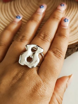 OFERTA! Anillo ajustable oso grandecito plata 925