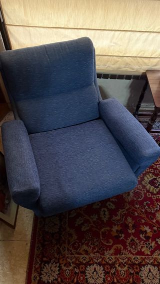 2 Sillones relax azules + reposapiés