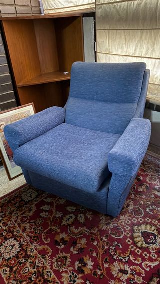 2 Sillones relax azules + reposapiés