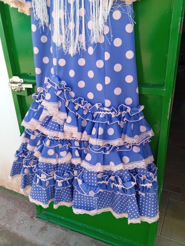 Traje Flamenca lunares azul