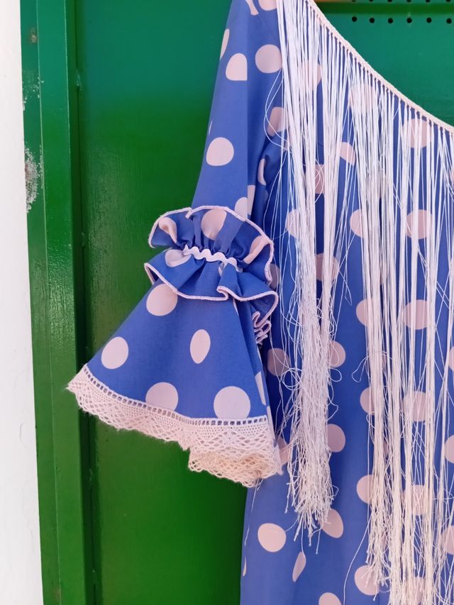 Traje Flamenca lunares azul