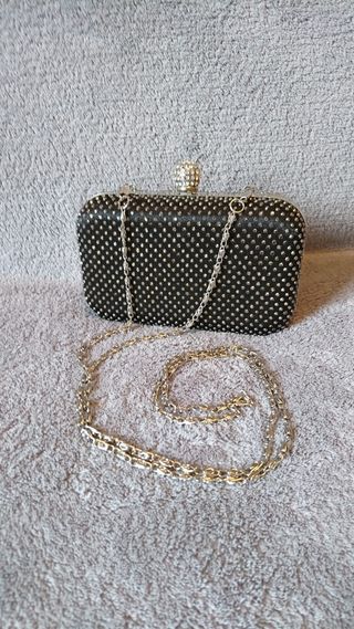Clutch fiesta negro pedreria