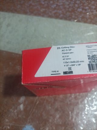 Discos Hilti 115x1.0x22.23mm - 25uds