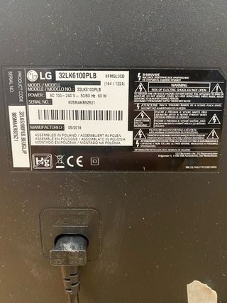 TV LG 32LK6100PLB 32”