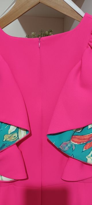 Vestido midi rosa fucsia