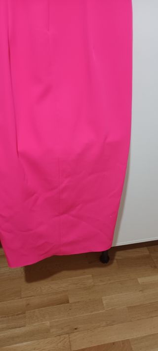 Vestido midi rosa fucsia