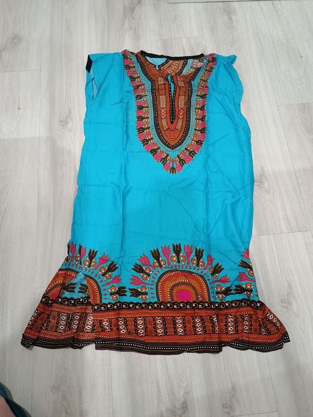 Vestido playero turquesa kaftan