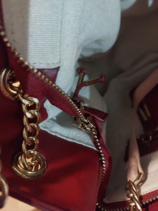 Bolso bandolera rojo y rosa