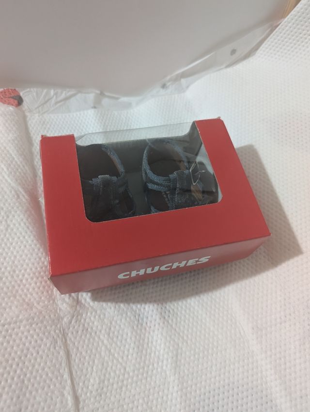 Zapatos Bebé Chuchés terciopelo azul marino