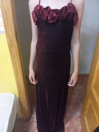 Vestido fiesta rojo largo