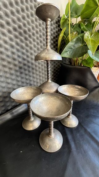 Copas Angulo .vintage metalicas - 6 uds